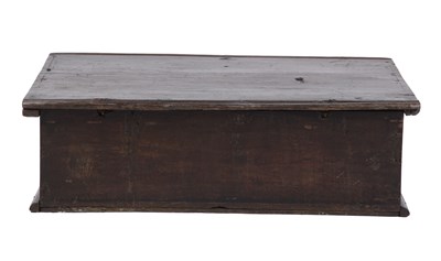 Lot 100 - A late 17th century boarded oak bible box...