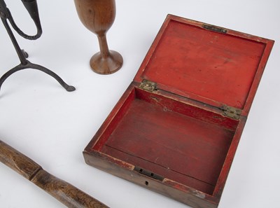 Lot 105 - A 19th century walnut parquetry box 23cm wide...