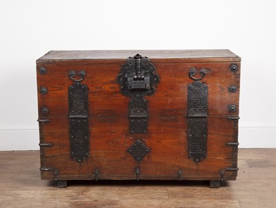 Lot 70 - Korean bandaji storage chest with decorative...