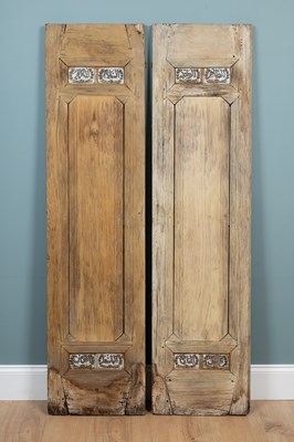 Lot 189 - A pair of Damascus pine door or widow shutters