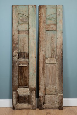 Lot 303 - A pair of panelled pine door or window shutters