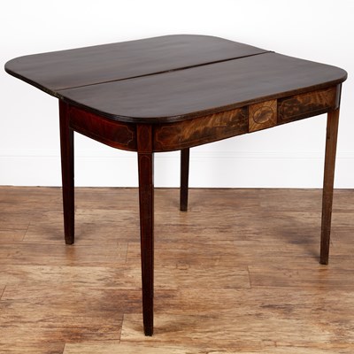 Lot 67 - Mahogany tea table 19th Century, of 'D' form,...