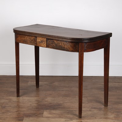 Lot 67 - Mahogany tea table 19th Century, of 'D' form,...