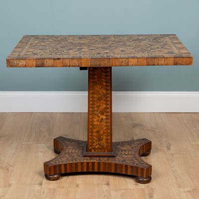 Lot 444 - A late 19th or early 20th century Irish marquetry tilt-top specimen table