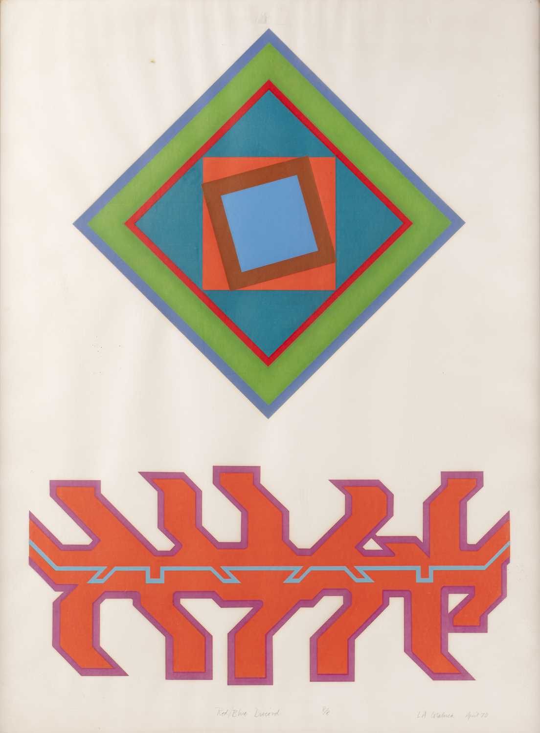 Lot 166 - L A Colaluca (20th Century) 'Red/Blue Discord',...