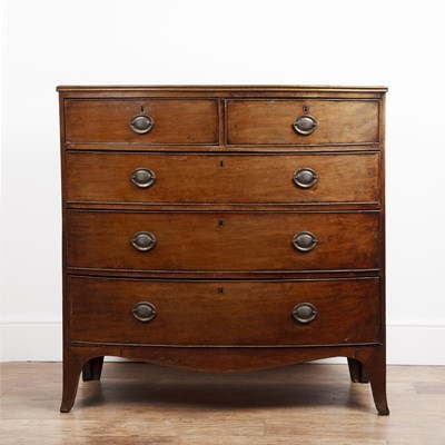 Lot 71 - Mahogany chest of drawers 19th Century, bow...