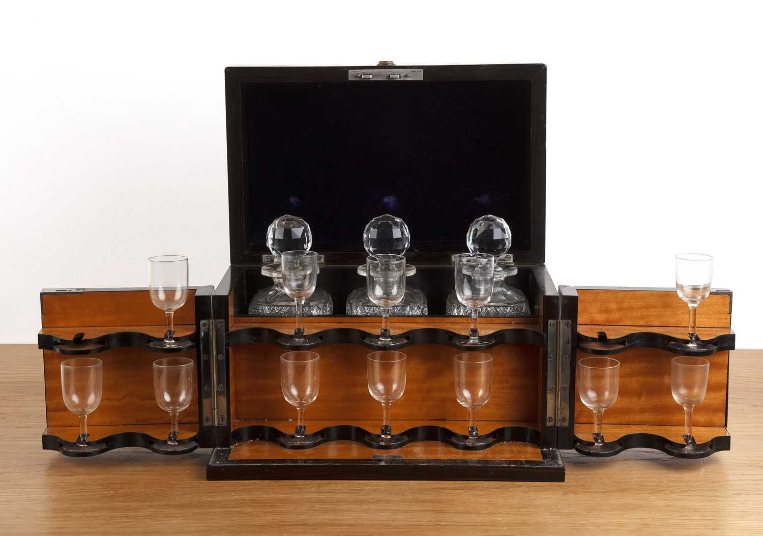 Lot 30 - Leuchars Burr walnut cased drinks cabinet or...