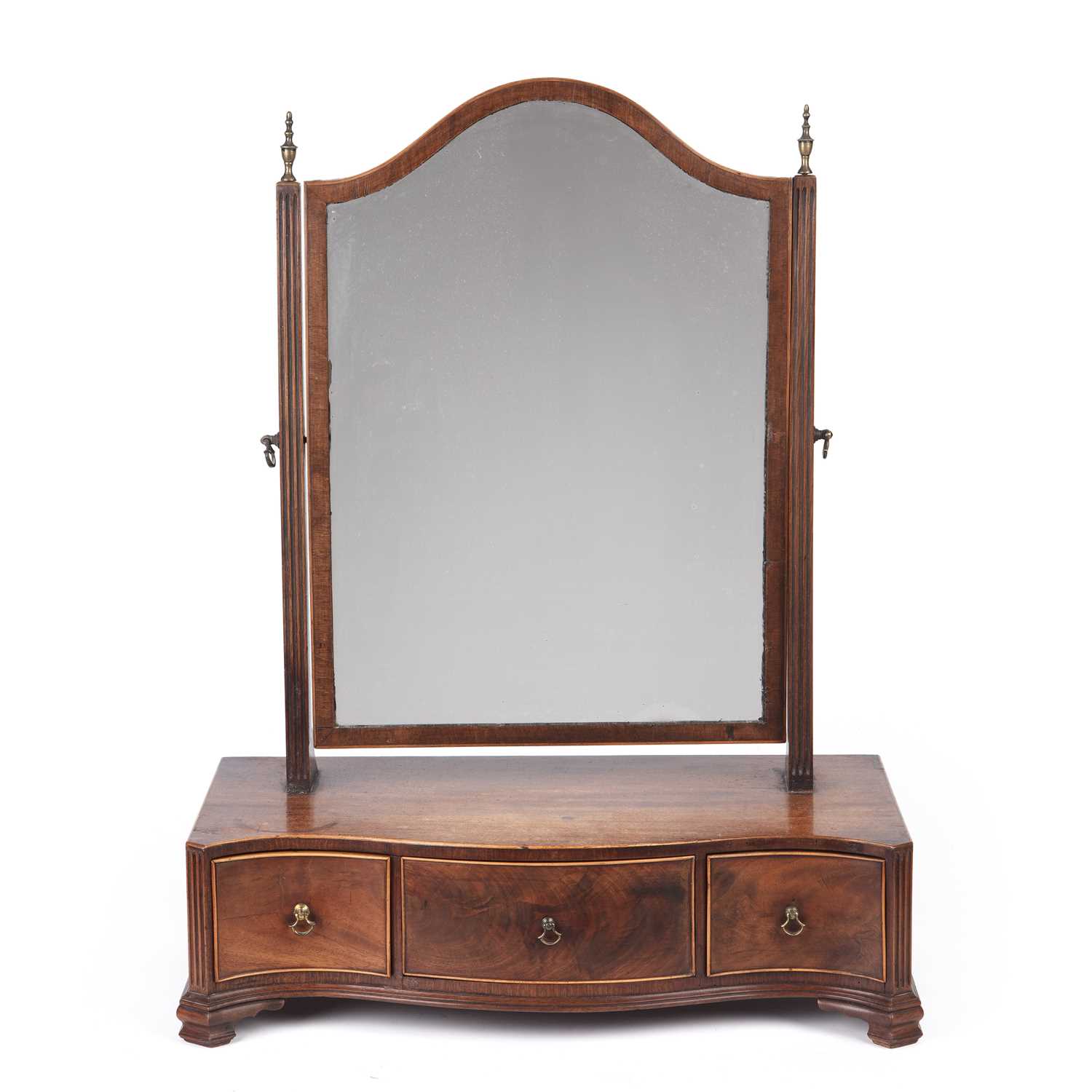 Lot 86 - A George III mahogany toilet mirror on a...