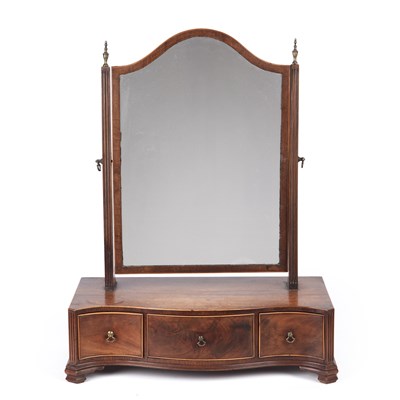Lot 86 - A George III mahogany toilet mirror on a...