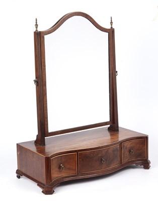Lot 86 - A George III mahogany toilet mirror on a...