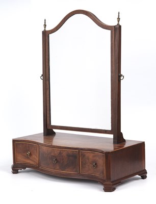 Lot 86 - A George III mahogany toilet mirror on a...