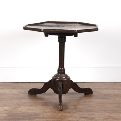 Lot 41 - Oak octagonal tripod table 18th Century, on a...