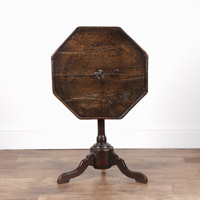 Lot 41 - Oak octagonal tripod table 18th Century, on a...