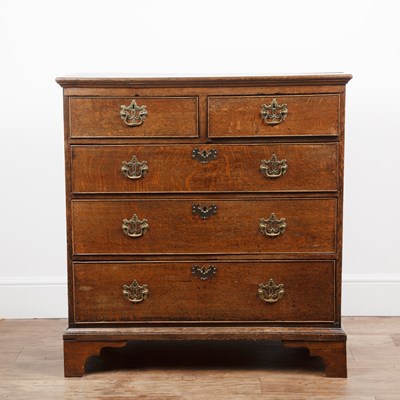 Lot 34 - Oak chest of drawers 19th Century, with brass...