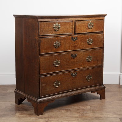 Lot 34 - Oak chest of drawers 19th Century, with brass...