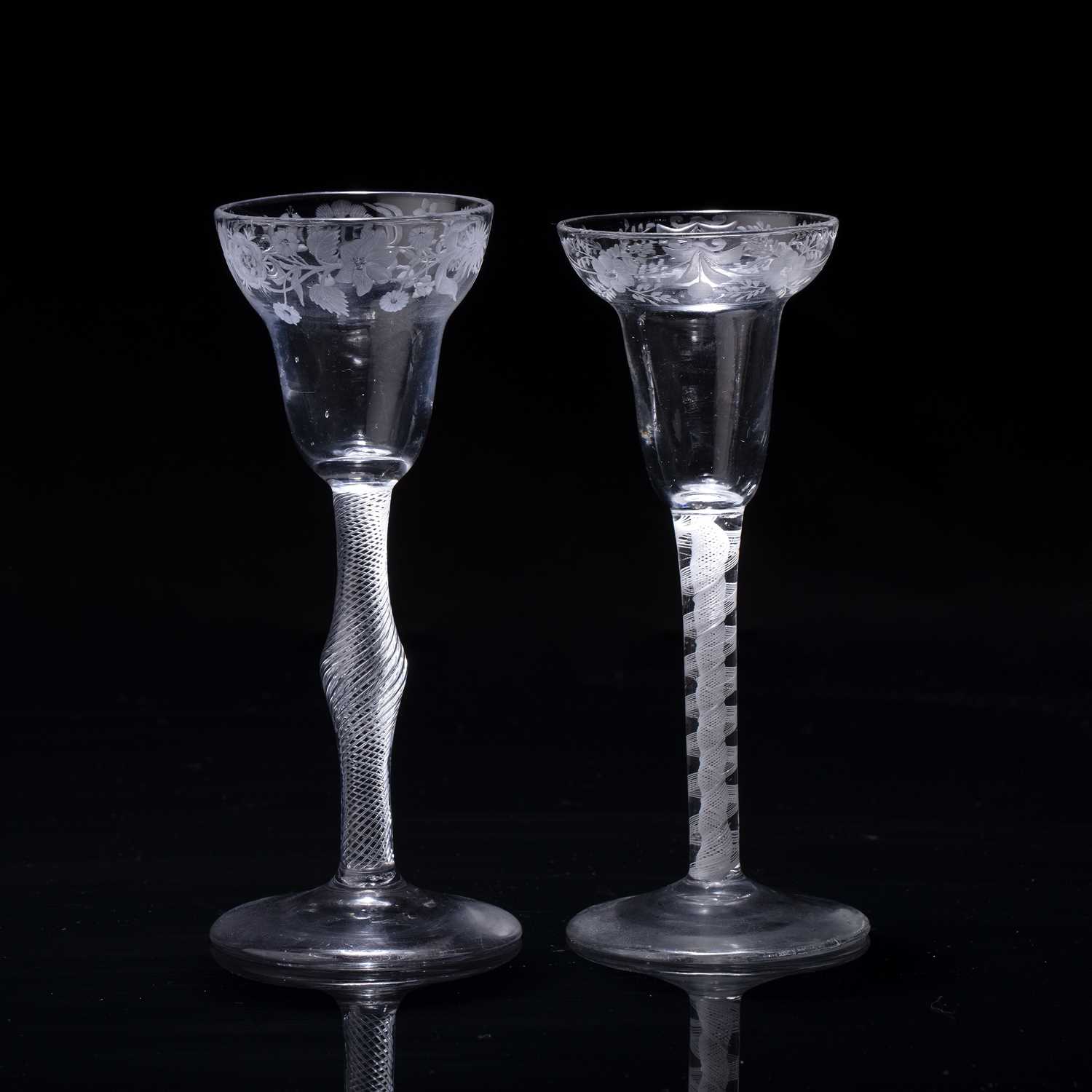 Lot 358 - Disguised Jacobite wine glass circa 1750,...