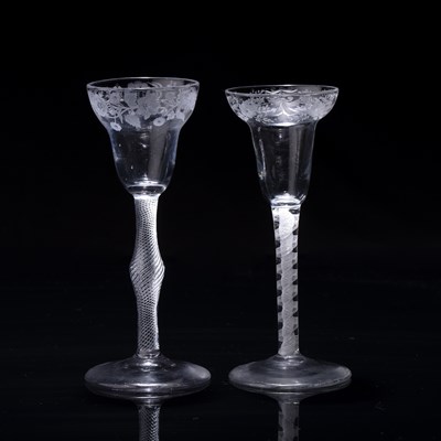 Lot Disguised Jacobite wine glass circa 1750,...