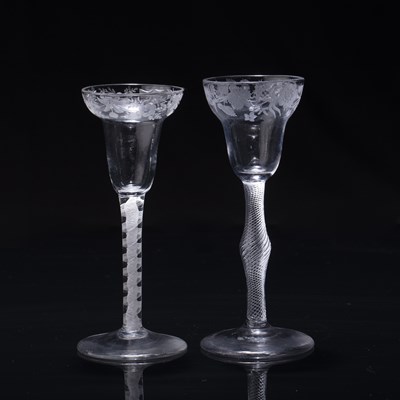 Lot 358 - Disguised Jacobite wine glass circa 1750,...