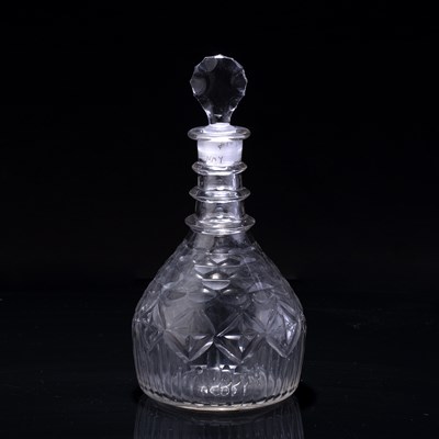 Lot 369 - Glass ship's decanter Irish, circa 1800, with...