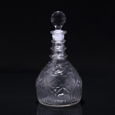 Lot 369 - Glass ship's decanter Irish, circa 1800, with...