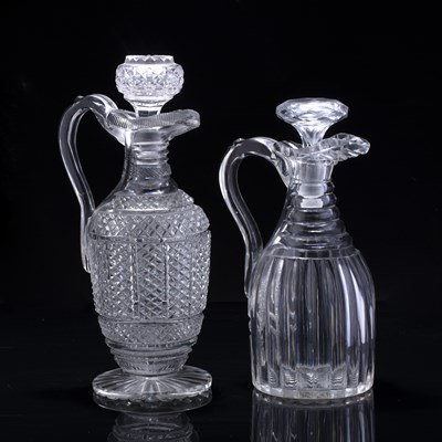 Lot 363 - Two cut glass claret jugs 19th Century, the...