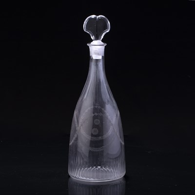 Lot 368 - Glass decanter circa 1780, with engraved...