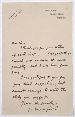 Lot 703 - Masefield (John) English Poet (1878-1967). 'A...