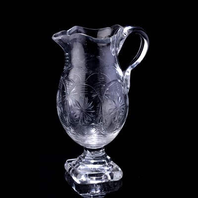 Lot 371 - Cut glass jug Irish, circa 1780, with large...