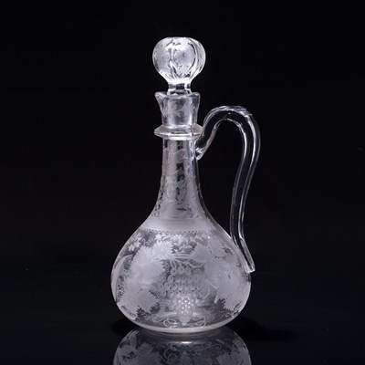 Lot 372 - Engraved glass decanter 19th Century, with...