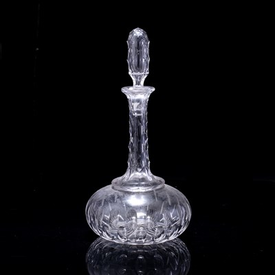 Lot 373 - Cut glass decanter 19th Century, of fluted...