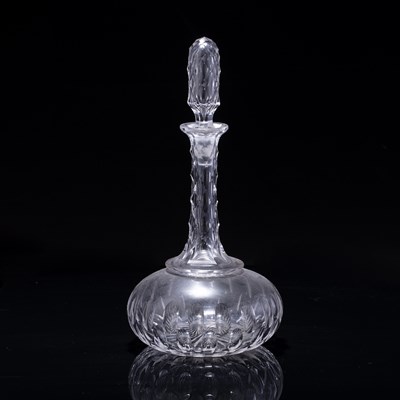 Lot 373 - Cut glass decanter 19th Century, of fluted...