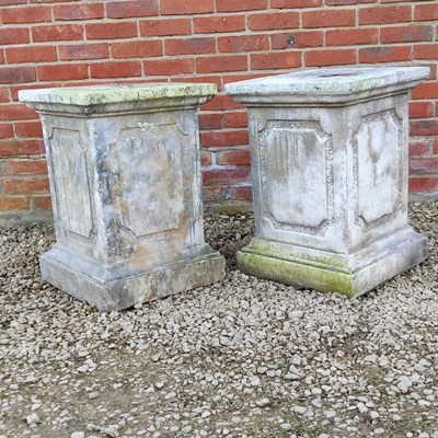 Lot 1510 - A pair of cast reconstituted stone plinths