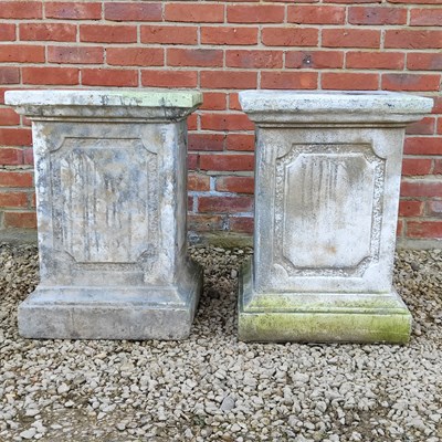 Lot 1510 - A pair of cast reconstituted stone plinths
