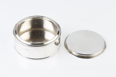 Lot 481 - A George V silver cylindrical box and cover,...