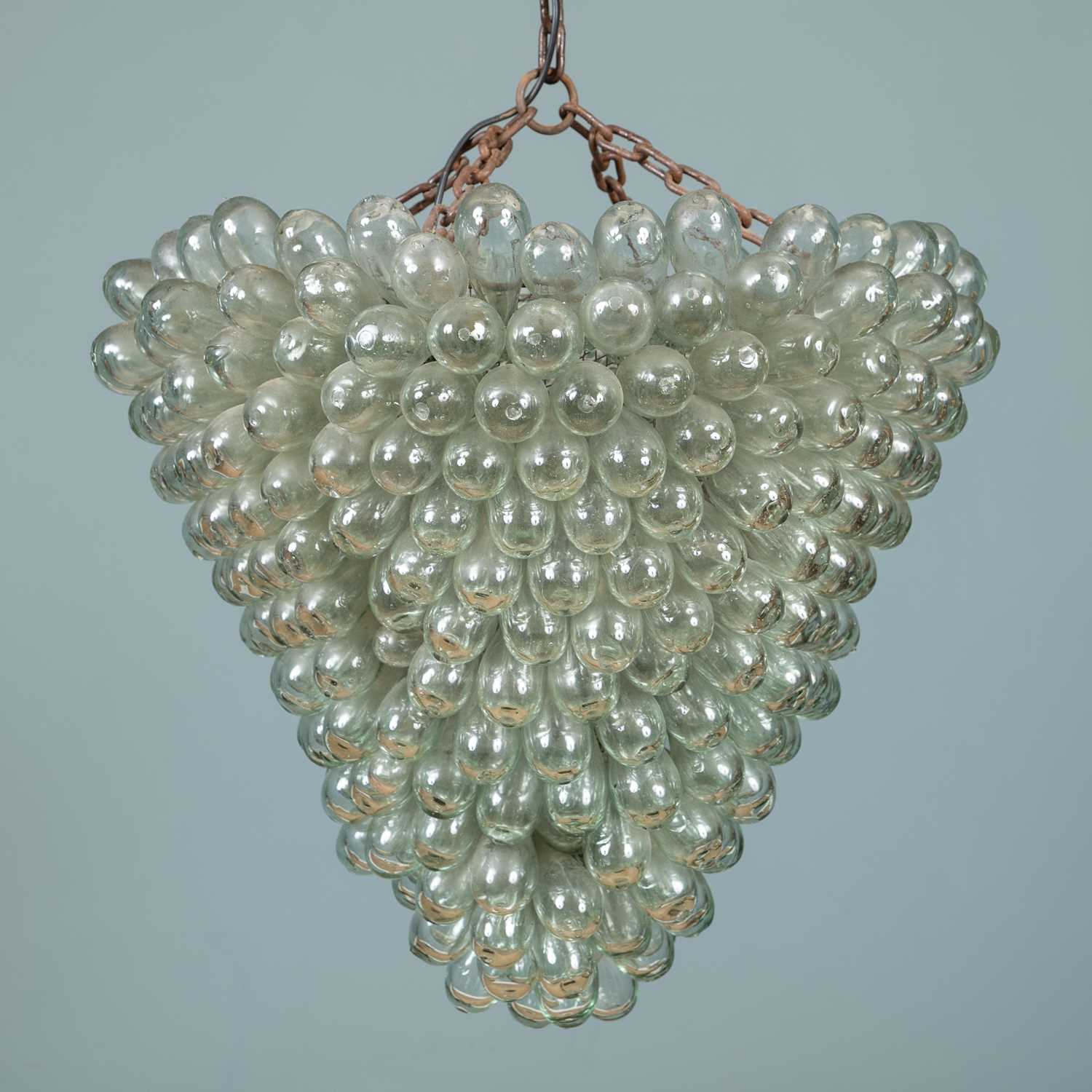 Lot 206 - A glass 'grape de verre' cluster chandelier