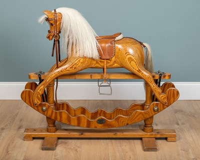 Lot 275 - A pine rocking horse by Ian Armstrong of Hetton-Le-Hole