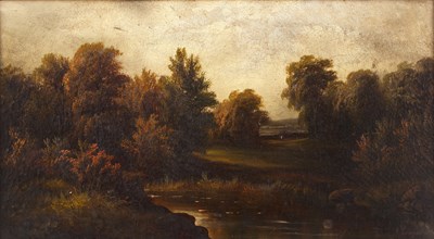 Lot 272 - G Thompson (19th century) River landscape,...