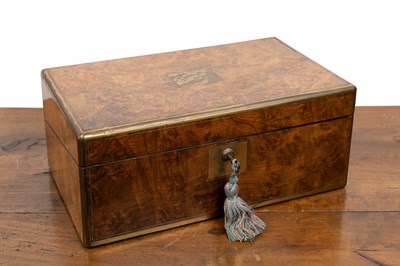 Lot 245 - A 19th century burr walnut writing box