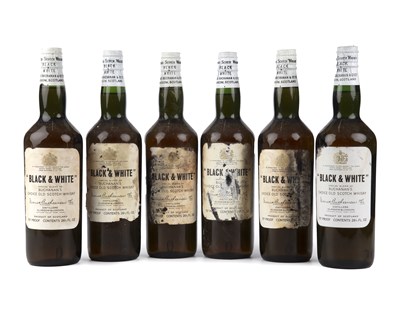 Lot 296 - Six Vintage bottles of James Buchanan Black...