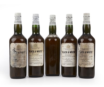 Lot 295 - Five vintage bottles of James Buchanan Black...