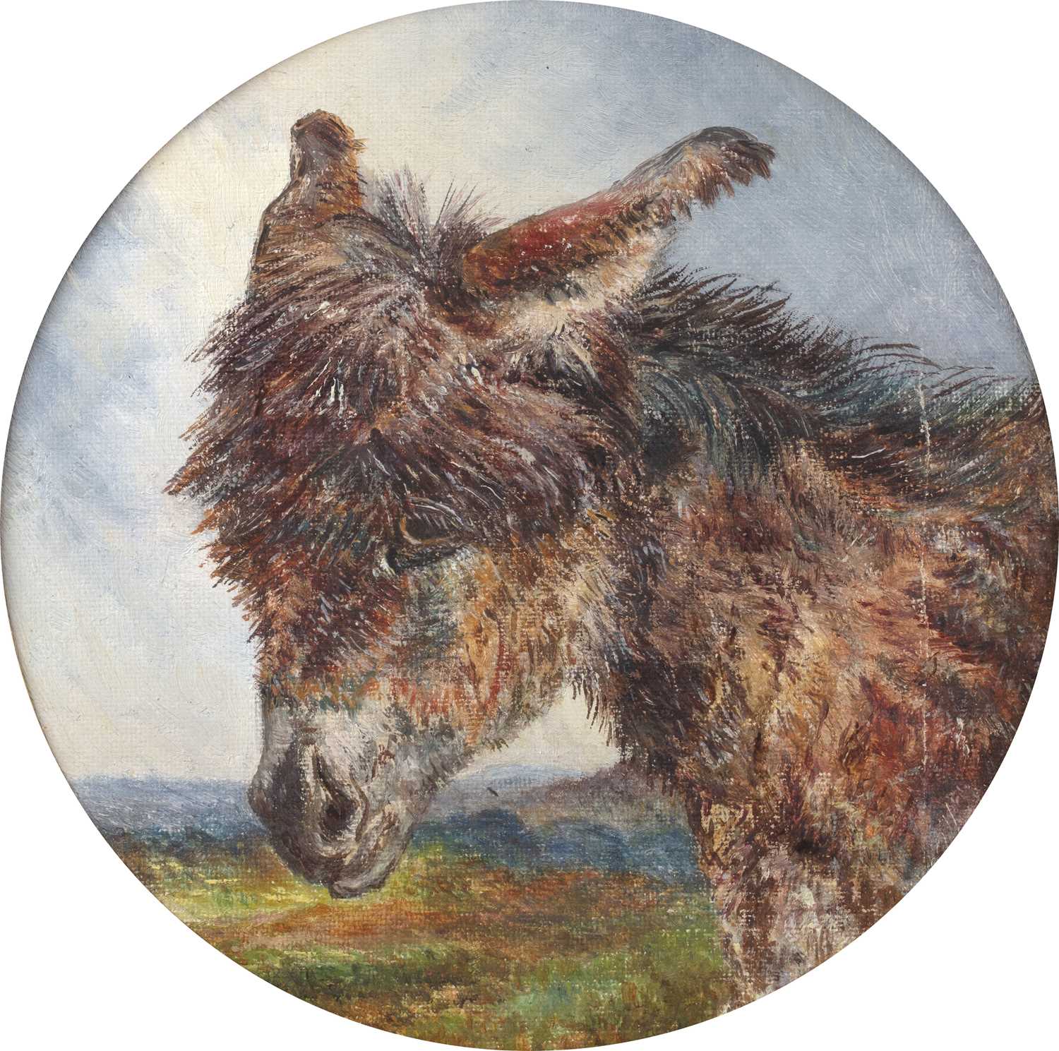 Lot 189 - W Huggins (1820-1884) Study of a donkey's head,...