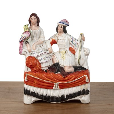 Lot 410 - Staffordshire pottery group late 19th Century,...
