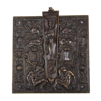 Lot 423 - An Italian bronze Mannerist-style lock plate...