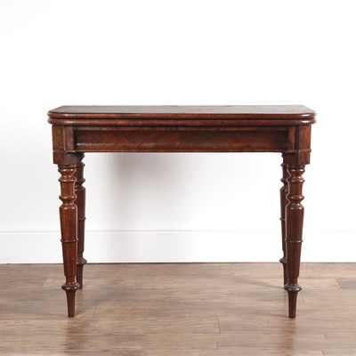 Lot 79 - Mahogany D-shaped tea table 19th Century, on...