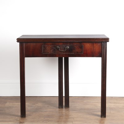 Lot 81 - Mahogany tea table George III, fitted one...