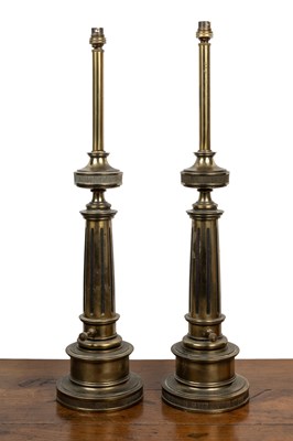 Lot 506 - A pair of brass table lamps