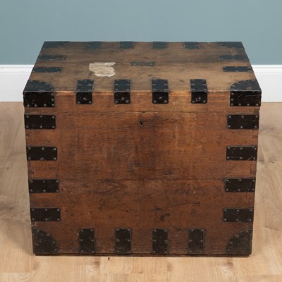 Lot 376 - A 19th century iron-bound oak chest