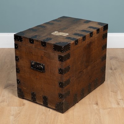 Lot 376 - A 19th century iron-bound oak chest