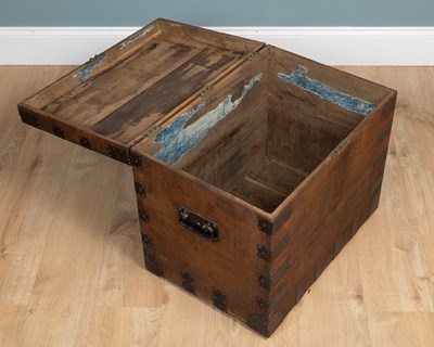 Lot 376 - A 19th century iron-bound oak chest