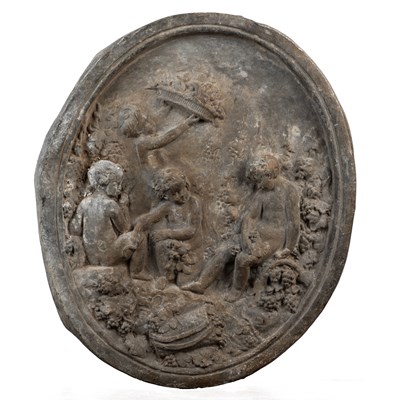 Lot 203 - A 19th century lead relief moulded roundel